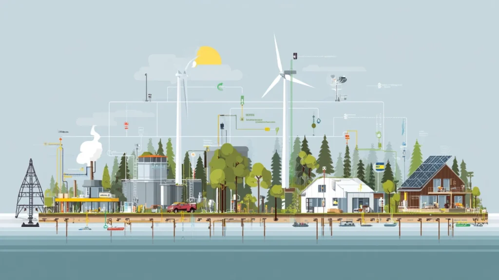Illustration av det svenska energisystemet – el och energi i Sverige på Elnavet.se